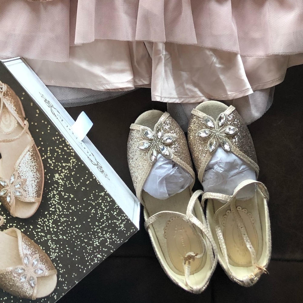 Joyfolie Aubree Gold girls shoes 13 13t flats NEW
